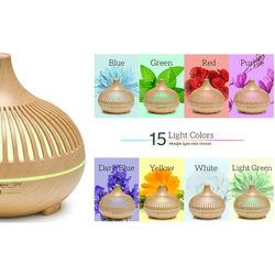 ZenMist 500ML Ultrasonic Essential Oil Diffuser With Remote Control & LED Light brown