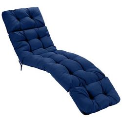 Thick Outdoor Lounge Chaise Cushion With Ties For Garden Poolside, Waterproof Sun Lounger Pad For Patio Chairs Thick Outdoor Lounge Chaise Cushion With Ties For Garden Poolside, Waterproof Sun Lounger Pad For Patio Chairs