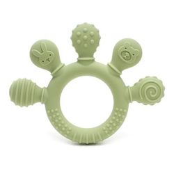 Premium Silicone Teether For Soothing Gums Safe Baby Teething Toy, Perfect Baby Shower, Newborn, Birthday Gift Green