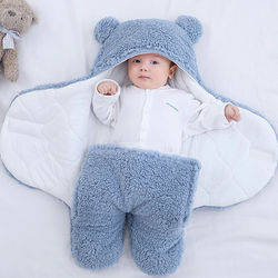 Premium Baby Teddy Blanket Soft & Cozy Gift For Newborns, Perfect Baby Blanket Blue 0 To 3M