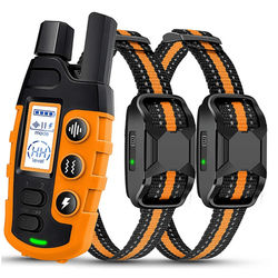 1000M Waterproof Training Collar For 2 Dogs With Shock Vibration And Beep Modes orange