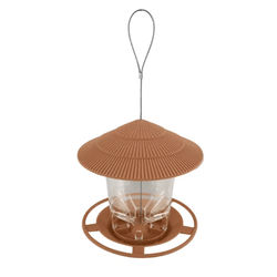 Automatic Hanging Bird Feeder With MultiHole Dispenser gray