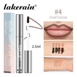 Peel Off Lip Liner Waterproof Transfer Proof Lipstick Tattoo, Long Lasting Matte Velvet Lip Tint Set In Sexy Red & Nude cool Cocoa
