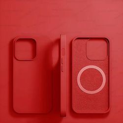 MagSafe Liquid Silicone Magnetic Case For IPhone 16 15 14 13 12 11 Pro Max | Wireless Charging & Shockproof red for Iphone 12