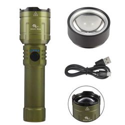 3000LM Outdoor Zoom Waterproof Flashlight Strong Light Focused Beam, Can Light A Flame, Custom Logo Blessing, 5000mAh 5000mahfocusing Lens