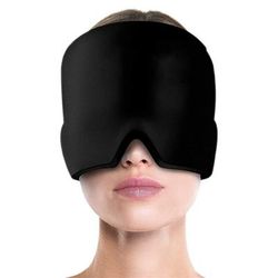 Gel Ice Headache Relief Hat Cold Therapy Cap black
