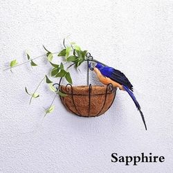 Creative Handmade Simulation Parrot, Realistic Feather Bird Garden Decor & Lawn Ornament sapphire 13 inch