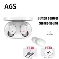 TWS A6S Wireless Bluetooth Earbuds With Mic And Noise Cancelling For Android Devices white