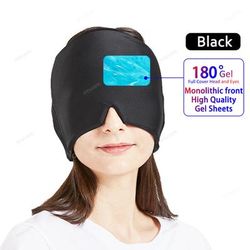 Adjustable Sleeping Eye Mask,Soothing Hot & Cold Compress For Puffy Eyes, Stress Relief & Better Sleep,Soft Gel Eye black
