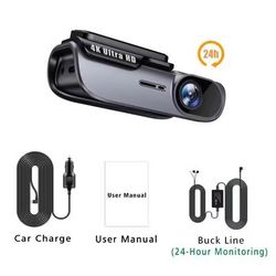 4K UHD Dash Cam With WiFi, Night Vision, And 24 Hour Monitoring 32g 4k Dash Cam bl