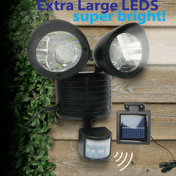LED Dual Security Detector Solar Spot Light Motion Sensor Outdoor Floodlight With Adjustable Heads 5M Cable. LED Dual Security Detector Solar Spot Light Motion Sensor Outdoor Floodlight With Adjustable Heads 5M Cable.
