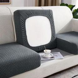 Thick Jacquard Elastic Sofa Seat Cover Protector dark Grey normal Size (m) 1pc