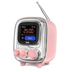 Mini Retro White Noise Bluetooth Speaker, Portable Vintage Sleep Aid Speaker, High Quality Subwoofer, Home Decor Gift pink