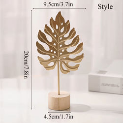 Elegant Nordic Ginkgo Leaf Sculpture Luxury Gold Desktop And Home Decor Accent a2