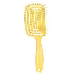 Elastic Massage Comb & Hollow Out Hair Brush, Fast Blow Drying Detangling Tool For All Hair Types yellow