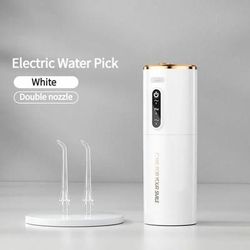 Rechargeable Oral Irrigator, Portable Electric Water Floss Tooth Cleaner, Waterproof Dental Care Device For Adults white