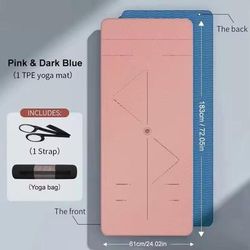 Non Slip Yoga Mat Eco Friendly Pilates Exercise Mat With Carry Bag 24 In Pink