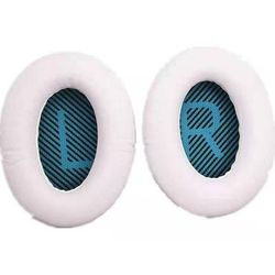 High Protein Leather Replacement Ear Pads For Bose SoundTrue SoundLink Headphones, Soft & Comfortable Cushions white Blue Mat Lr