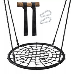 40 Inch Spider Web Tree Swing With Nylon Rope Outdoor Swing For Kids And Adults Up To 600 Pounds black