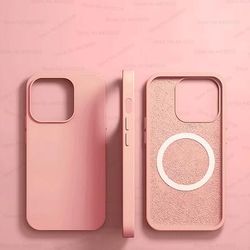 MagSafe Liquid Silicone Magnetic Case For IPhone 16 15 14 13 12 11 Pro Max | Wireless Charging & Shockproof pink for Iphone 15 Pro