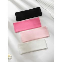 Women Solid Color Elastic Hair Bands, Fashion Yoga Headbands For Running, Sports, Makeup & Face Washing mixed Color 1