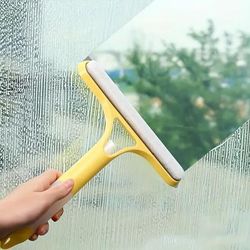 Household Multi Function Glass Cleaning Mirror With Watering Can, 3 in 1 Glass Scraper, Window Scraper For Spotles Shine yellow