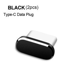 Anti Dust Plug Cover Cap, Aluminum Alloy Type C Port Protector For Phones black