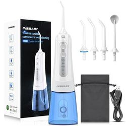 Cordless Oral Irrigator Water Flosser, Teeth Whitening & Waterproof Dental Flosser, Portable Water Jet Cleaner For Teeth white Sky Blue