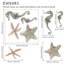 Underwater World Fish Wall Stickers, Waterproof Watercolor Coral Ocean Wall Decals For Bathroom, Nursery, Baby Room ews083 as Picture Shows