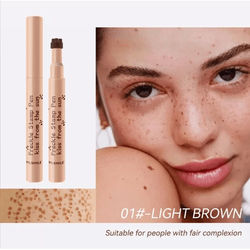 Natural Faux Freckle Pen Stamp Waterproof Color, Quick Dry Makeup Tool For Soft Dot Sunkissed Skin, Shades Freckle light Brown