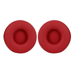 Replacement Ear Pads Cushion For Beats By Dr Dre Solo 2 & Solo 3 Wireless Wired Headphones, Soft Protein Leather Earpads red
