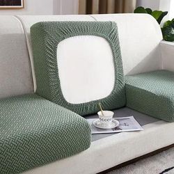 Thick Jacquard Elastic Sofa Seat Cover Protector green plus Size (l) 1pc