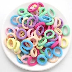 Colorful Nylon Hair Bands For Women & Girls, Soft Elastic Ponytail Holders, Small Hair Ties & Scrunchie Accessories spring Colors