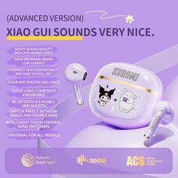 Wireless Bluetooth Headset HiFi Lossless Audio, Lightweight Earbuds, HD Voice Call, Touch Control, Compact Fit purple