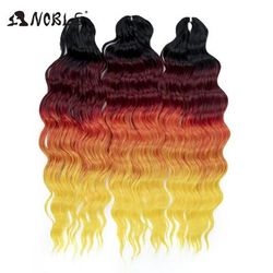 Noble Hair Synthetic Loose Deep Wave Braiding Hair Extensions Ombre Blonde Twist Crochet Curly Water Wave Braid 3t pgrey16 24inches 60cm