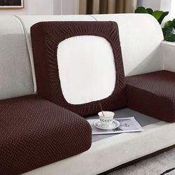 Thick Jacquard Elastic Sofa Seat Cover Protector coffee normal Size (s) 1pc
