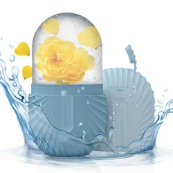 Ice Face Roller & Beauty Massage Mold, Silicone Ice Cube For Puffiness, Pores & Glowing Skin blue