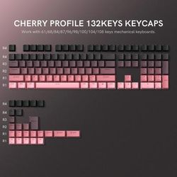 136 Key Polar Day PBT Double Shot Side Print Backlit Keycap Set For Mechanical Keyboards cherry Top Fm