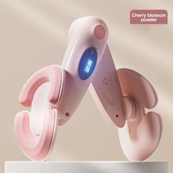 Women Postpartum Repair Trainer, LED Counted Pelvic Floor Muscle Leg Clamps For Convenient Fitness & Toning pink