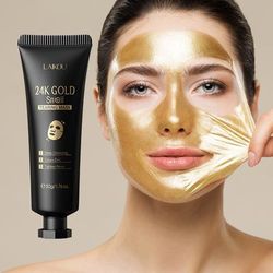 24K Gold Sakura Peeling Face Mask, Anti Wrinkle Whitening Blackhead Removal Facial, Tear Off Mask Skin Care 24k Gold Snail