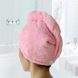 Comfy Quick Dry Hair Wrap Ultra Absorbent Hair Towel, Perfect Gift For Women & Men Pink