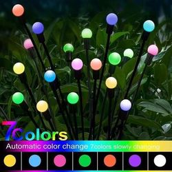Solar Garden Lights Outdoor LED Firefly Lawn Lamp Landscape Decoration rgb 6led 4pcs