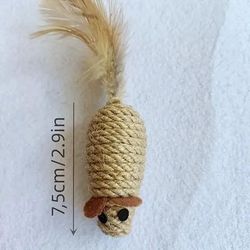 Sisal False Mouse Cat Toy Bite Resistant Stuffed Toy, Interactive Simulation Mice For Kittens, Self Playing Plush Toy 1 Pc