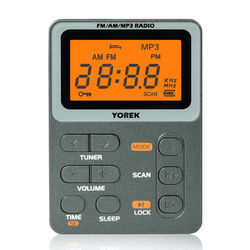 Yorek Portable AM FM Radio With MP3 Player And TF Card Support gray