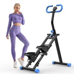 Vertical Climber Machine With Handlebar For Full Body Home Workout And Cardio Fitness blue