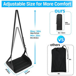 Airplane Foot Hammock With Memory Foam Adjustable In Flight Foot Rest For Travel Comfort black