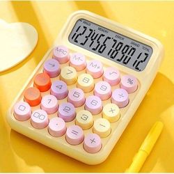 Style Color Calculator Digit Mechanical Keyboard Calculator For Office, School & Math yellow
