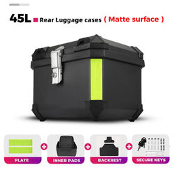 AdventureGuard 65L Universal Aluminum Motorcycle Top Case With Lock 45l Matte Box