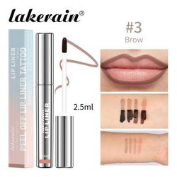 Peel Off Lip Liner Waterproof Transfer Proof Lipstick Tattoo, Long Lasting Matte Velvet Lip Tint Set In Sexy Red & Nude brow
