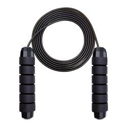 Ball Bearings Adjustable Tangle Free Speed Wire Jump Rope Workout & Slim Body Fitness Rope With Foam Handles black